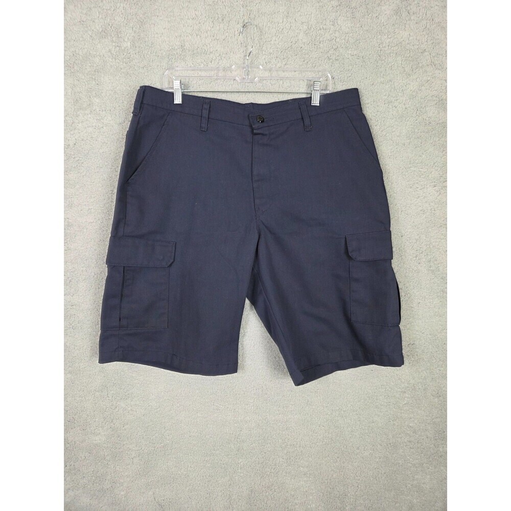 RED KAP Cargo Work Shorts Mens 36x11 Navy Blue Flat Front Workwear Skater